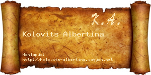 Kolovits Albertina névjegykártya